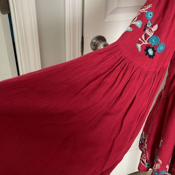 FREE PEOPLE EMBROIDERY  MINI DRESS BOHEMIAN BOHO HIPPIE SIZE SP - Picture 7 of 13